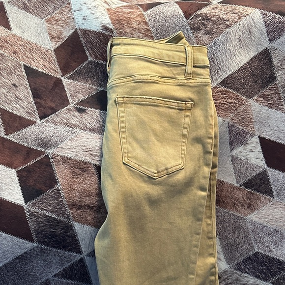 Women's Cropped Jeans in Mustard Yellow - Picture 2 of 6